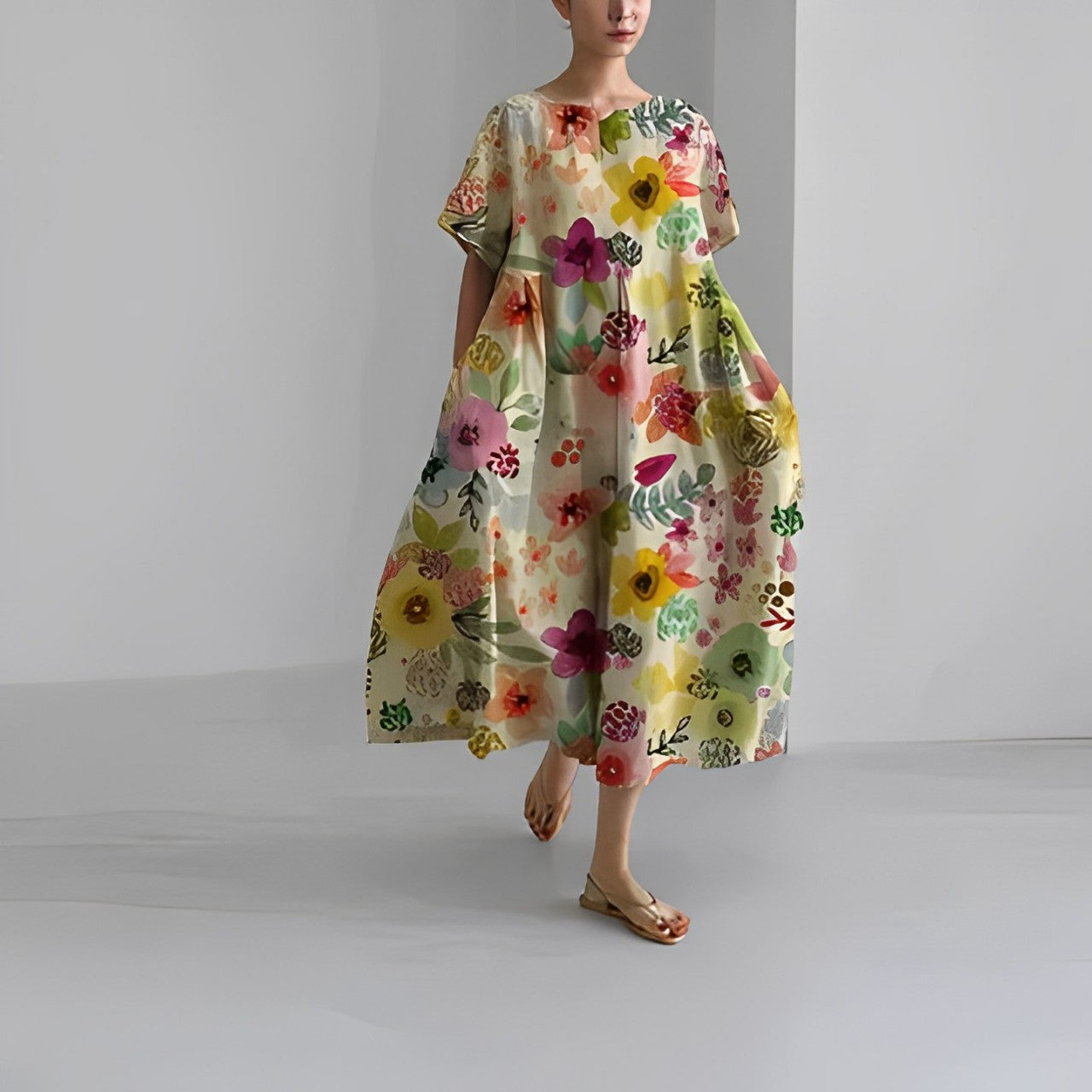 Manon casual jurk met bloemenprint