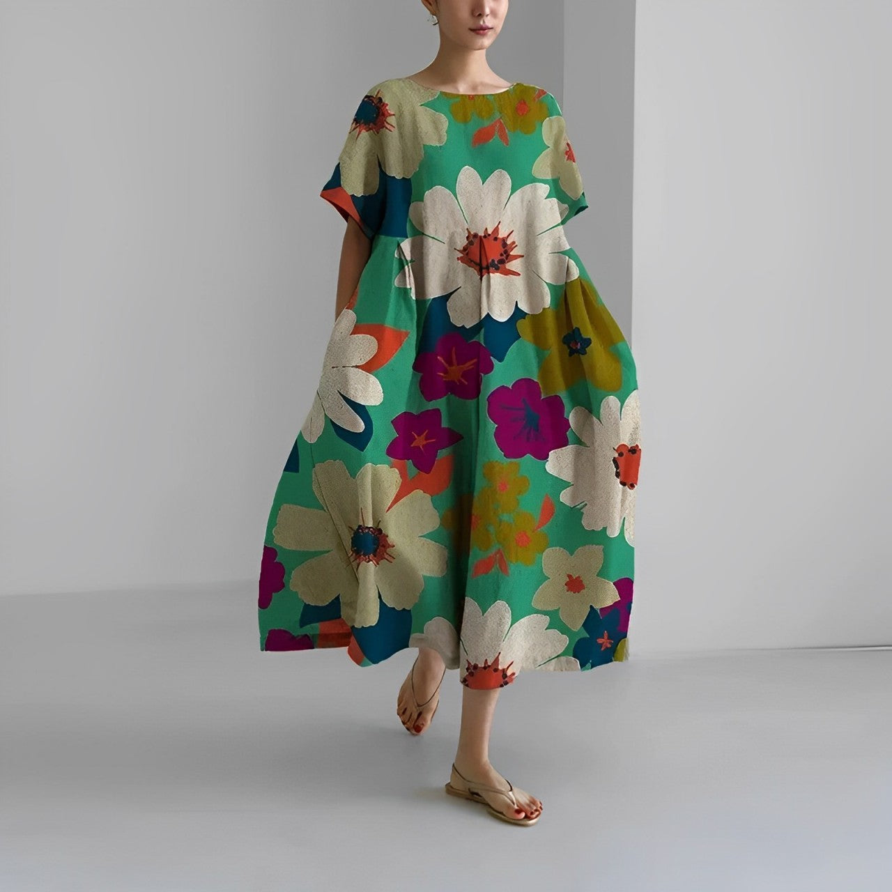 Manon casual jurk met bloemenprint