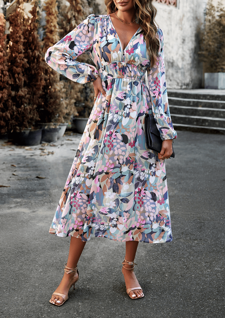 Solange lange jurk met bohemian print