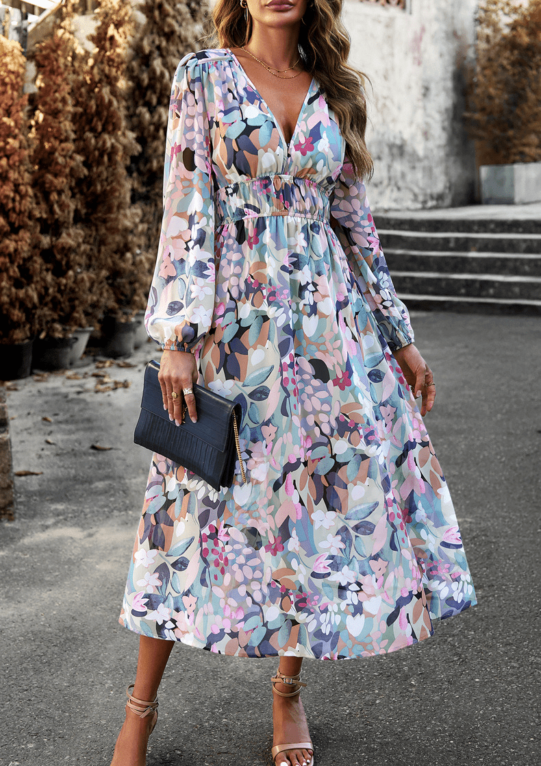 Solange lange jurk met bohemian print