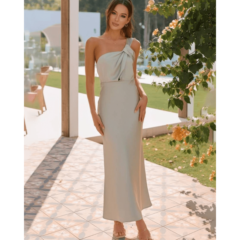 Aurélia elegante maxi-jurk met één schouder