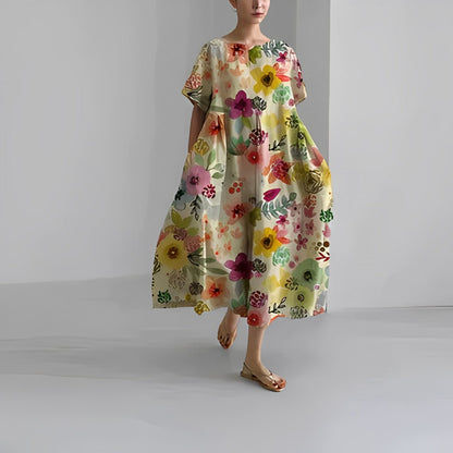 Manon casual jurk met bloemenprint