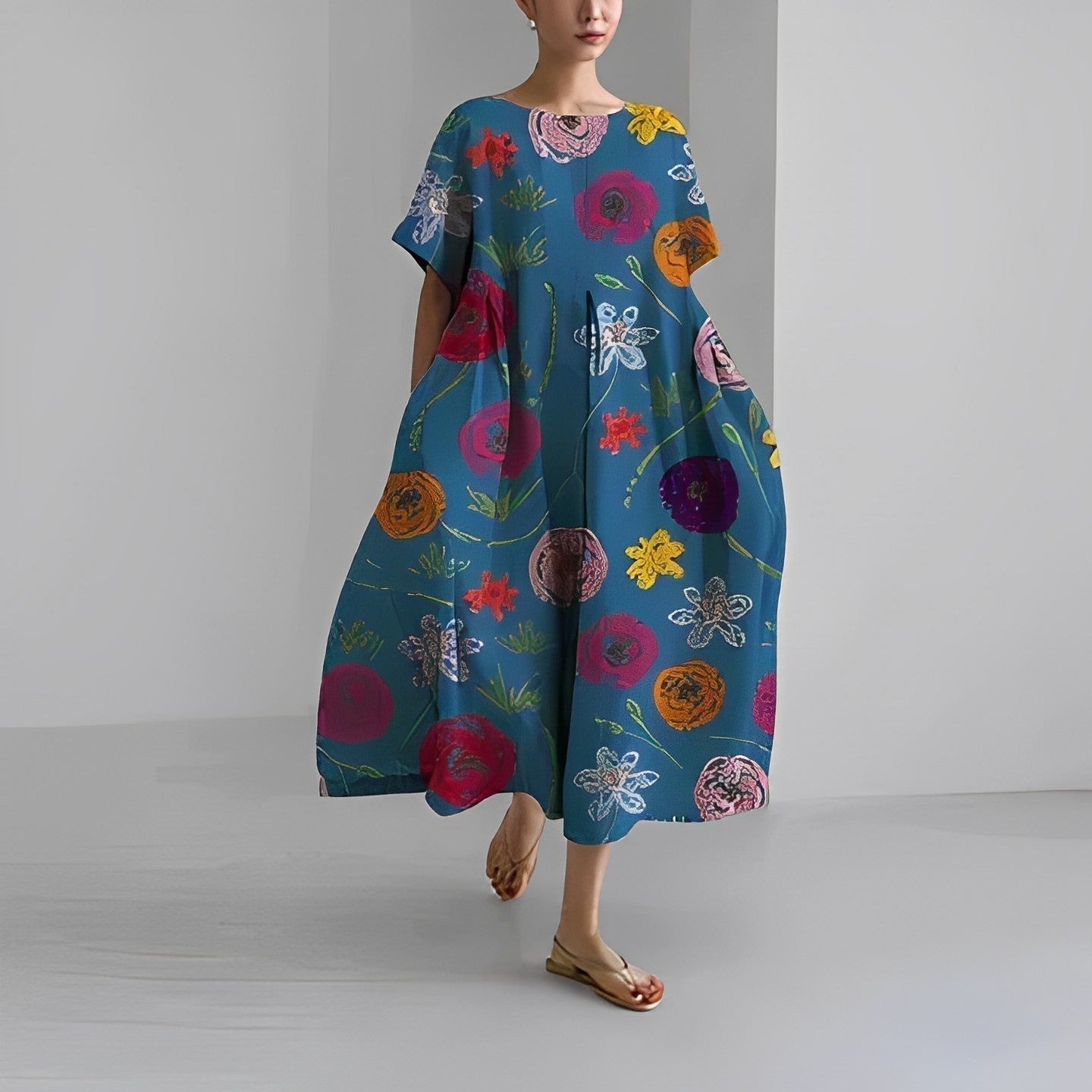 Manon casual jurk met bloemenprint