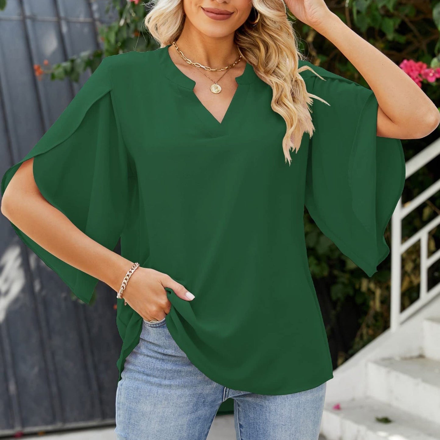 Leni™ - Chic V-Neck Top