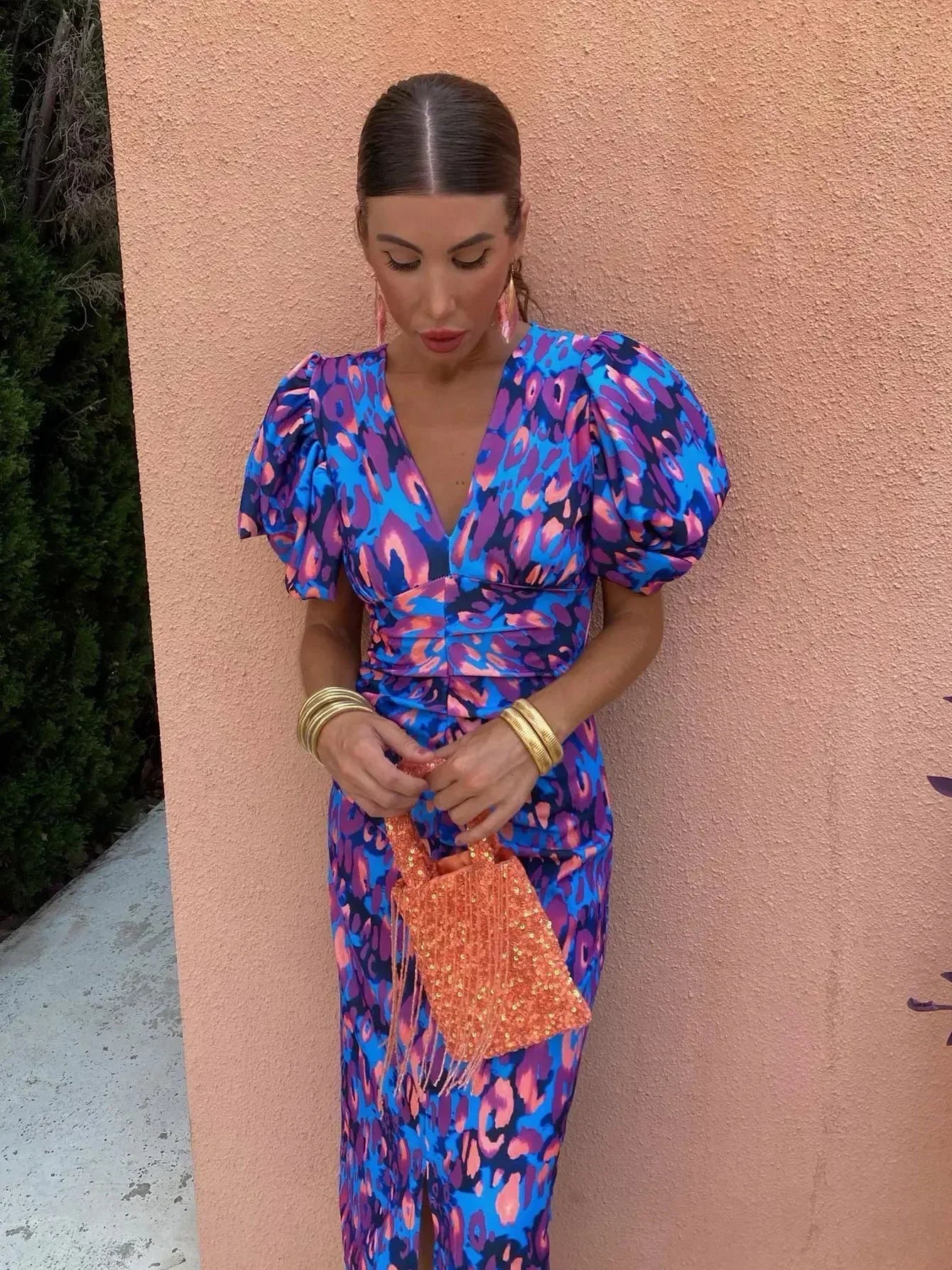 Loren - Cheerful Puff Sleeve Dress