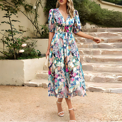 Isolde - Midi Dress with V-Neck