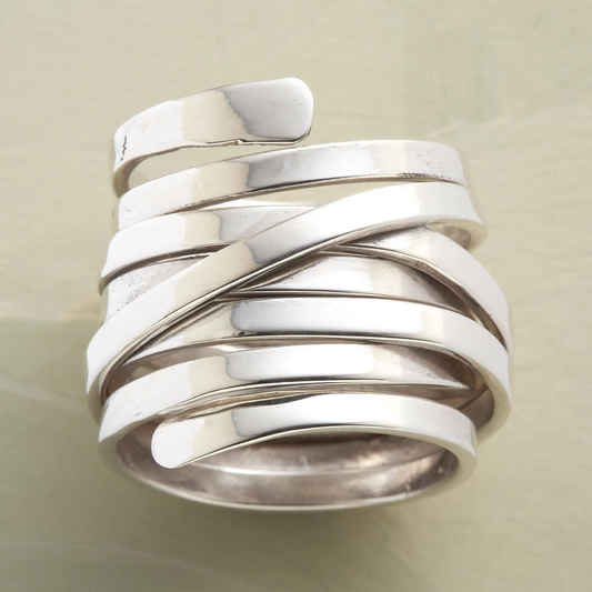 VINTAGE DICHTE LAAG ZILVEREN RING