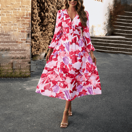 Solange lange jurk met bohemian print